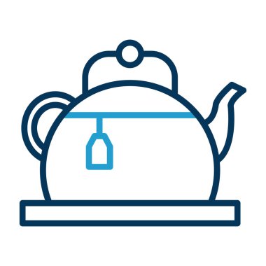 Çaydanlık ağı simgesi. Basit resimleme                           