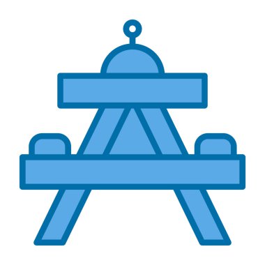 Bir piknik tablosu simgesinin vektör çizimi 