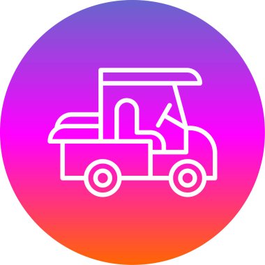 Golf Arabası simgesinin vektör illüstrasyonu