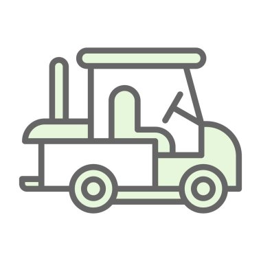 Golf Arabası simgesinin vektör illüstrasyonu