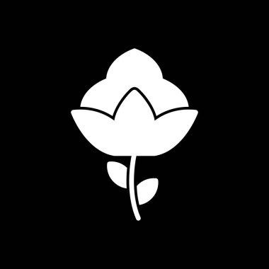 Pamuk çiçek simgesinin vektör illüstrasyonu 