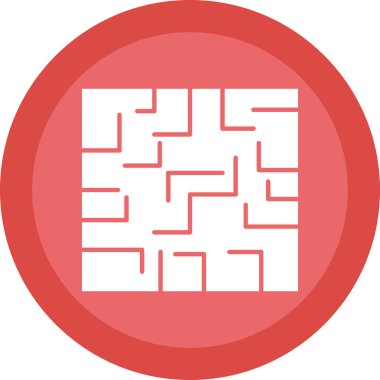 Labirent düz simgesi, vektör illüstrasyonu