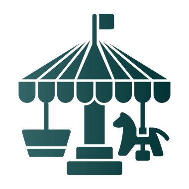 Lunapark atlıkarıncası, web basit illüstrasyon