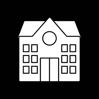 okul binası ikon vektör illüstrasyonu 