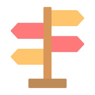 Yön, işaret direği simgesi. Basit vektör illüstrasyonu