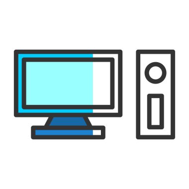 pc bilgisayar simgesinin vektör illüstrasyonu 