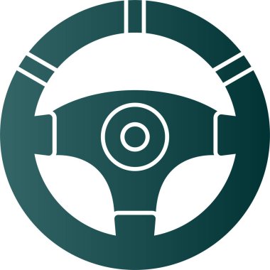 araba direksiyonunun düz simgesi, vektör resimli 