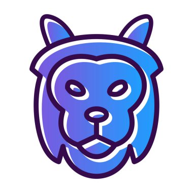 Aslan etobur simgesi, basit vektör illüstrasyonu 