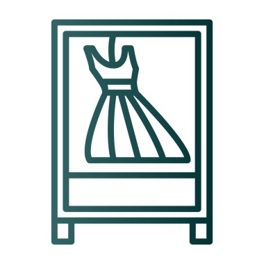 Askı vektör simgesi. İnce çizgi işareti. izole edilmiş sınır sembolü çizimi.