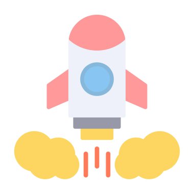 Roket Fırlatma. Web simgesi basit illüstrasyon