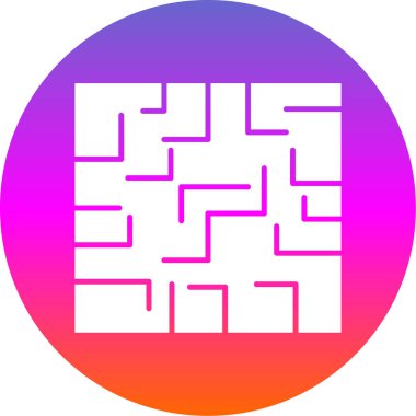 Labirent düz simgesi, vektör illüstrasyonu