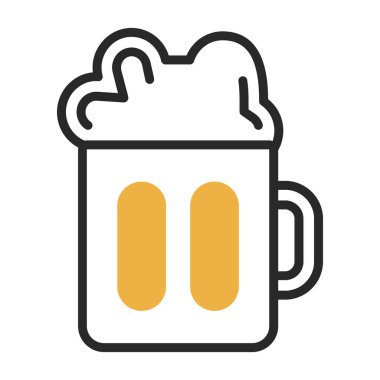 Bira kupa simgesinde düz stil 