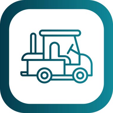 Golf Arabası simgesinin vektör illüstrasyonu