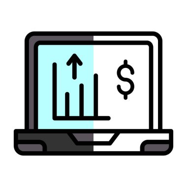 dizüstü bilgisayar simgesi, vektör illüstrasyonu basit tasarım