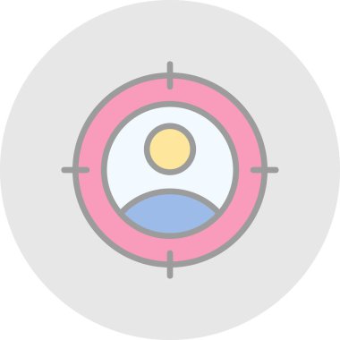 Hedef izleyici simgesi. Vektör çizim  