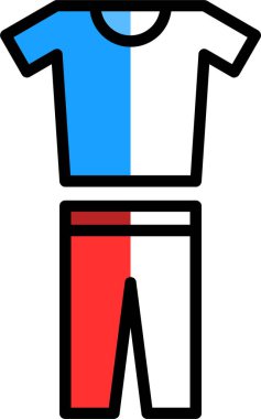 Giysi sembolü. Tişört ve pantolon simgesi, vektör illüstrasyonu  