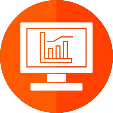 Bilgisayar monitörü. Web simgesi basit illüstrasyon