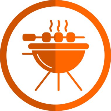 Barbekü. Web simgesi basit illüstrasyon