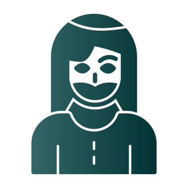 Sakallı kadın simgesi, vektör illüstrasyonu