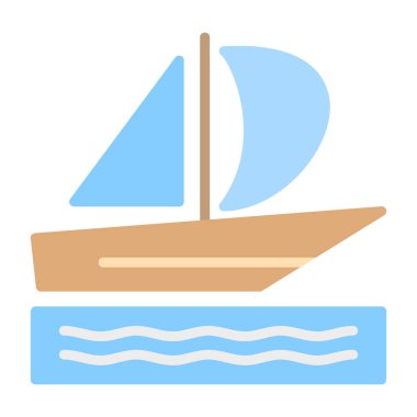 Yelkenli. Web simgesi basit illüstrasyon