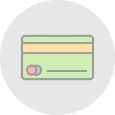 Kredi kartı ikonu. vektör illüstrasyonu 