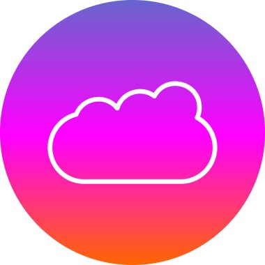 Basit Bulutlu hava simgesi, vektör illüstrasyonu