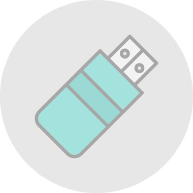 Usb satır simgesi. Tasarım için web şarkısı.