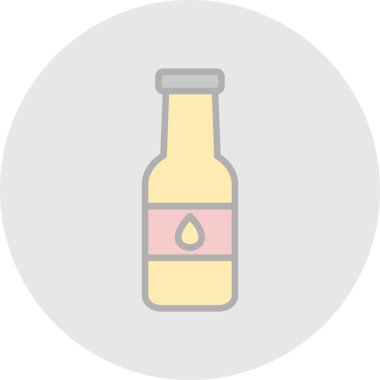 Soda şişesi simgesi, vektör illüstrasyonu 