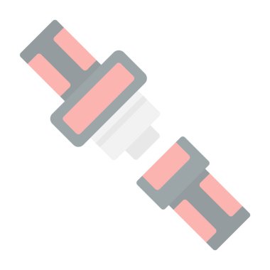 Emniyet kemeri düz simgesi, vektör illüstrasyonu 