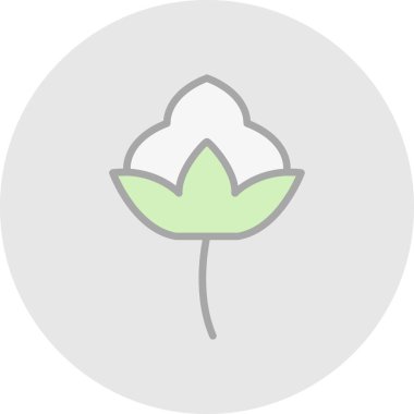 Pamuk çiçek simgesinin vektör illüstrasyonu 