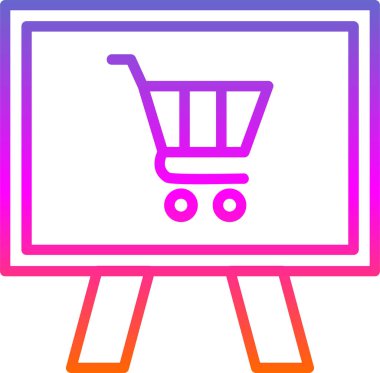 çevrimiçi alışveriş simgesi, vektör illüstrasyonu