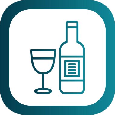 Kokteyl cam simgesi, vektör illüstrasyonu