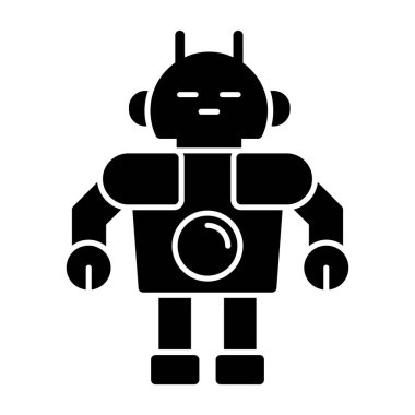 Robot simgesi, vektör illüstrasyonu basit tasarım