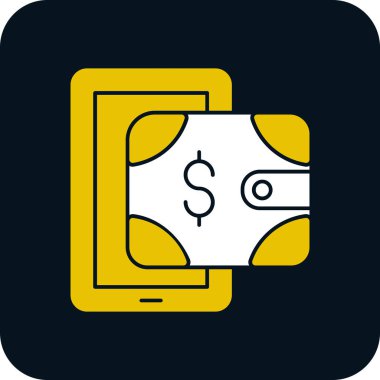 dijital cüzdan simgesi, vektör illüstrasyonu basit tasarım