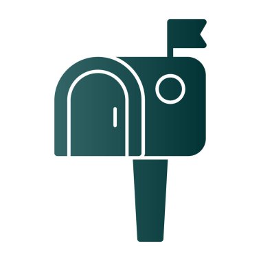 Posta kutusu düz simgesi, vektör illüstrasyonu