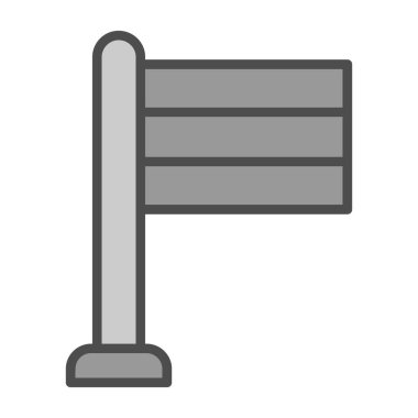 Basit bayrak vektör çizgisi simgesi 