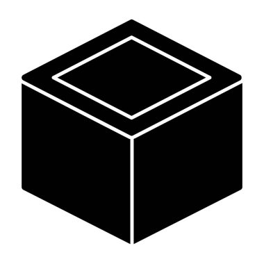 Küp simgesi, vektör illüstrasyon tasarımı