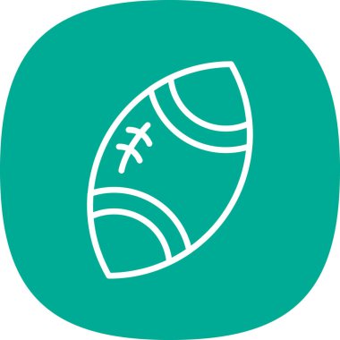 Düz stil rugby topu simgesi