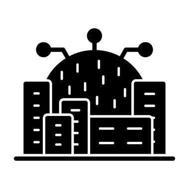 Fabrika binası ikonu. Web tasarımı için fabrika vektör simgelerinin basit illüstrasyonu