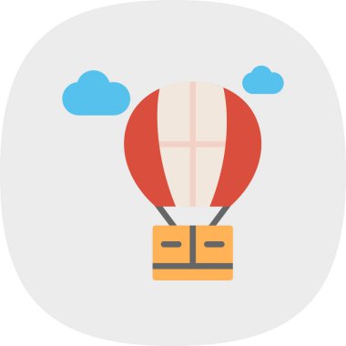 Hava balonuna çarptı. Web simgesi basit illüstrasyon