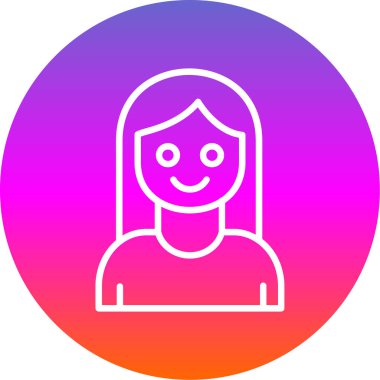 kız düz simgesi, vektör illüstrasyonu