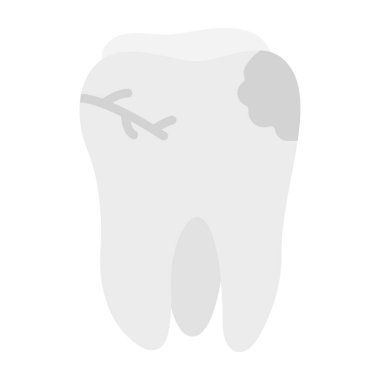 Bir dişin vektör illüstrasyonu simge taşır