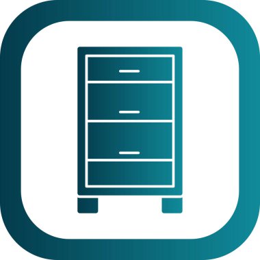 Çekmeceler, mobilya simgesi, basit illüstrasyon 