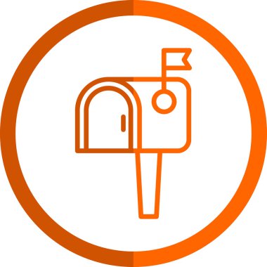 Posta kutusu düz simgesi, vektör illüstrasyonu