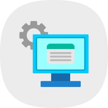 Bilgisayar. Web simgesi basit illüstrasyon