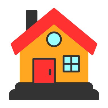 Ev vektör tasarımı. Ev düz simgesi 