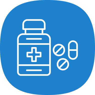 İlaç şişesi, illüstrasyon, vektör, beyaz arka planda..