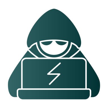 Kapüşonlu ve dizüstü bilgisayarlı