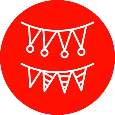 karnaval çelenkleri simgesi, vektör illüstrasyonu