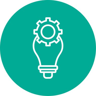 Dişli simgesi olan ampul, vektör illüstrasyon grafik tasarımı